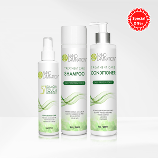 Complete Haircare Kit: Treatment Care Shampoo, Conditioner and Glamour Touch - My Store